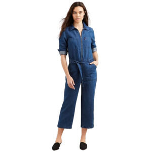 ⚡️ Levi’s Alix Medium Wash Tie-Waist Cropped Jumpsuit XS The Flash